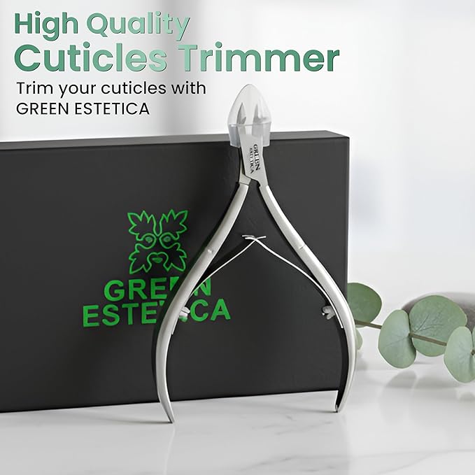 Professional Premium Cuticle Trimmer Stainless Steel Cuticle Nippers with Sharp 1/4 Jaw Blades Cuticle Clippers Double Spring Manicure Pedicure Nail Cuticle Remover Tool (Premium Silver)