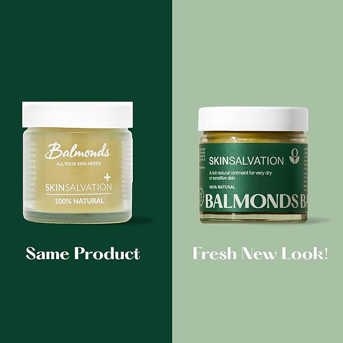 Balmonds Skin Salvation 2.1 fl oz (60 ml) - Salve for Dry, Rough & Sensitive Skin – All-Purpose Intensive Moisturizer with Calendula, Hemp & Beeswax – 100% Natural Balm & Cruelty Free