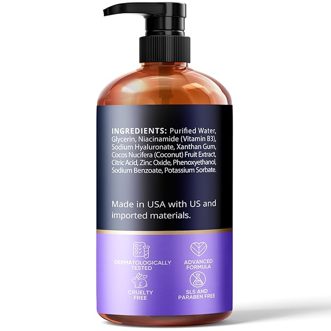 Niacinamide Serum for Face 10% with Zinc 1% Vitamin B3 Anti-Aging, Advanced Skin Care for Even Tone, Texture and Hydrating Cruelty Free 8 Oz