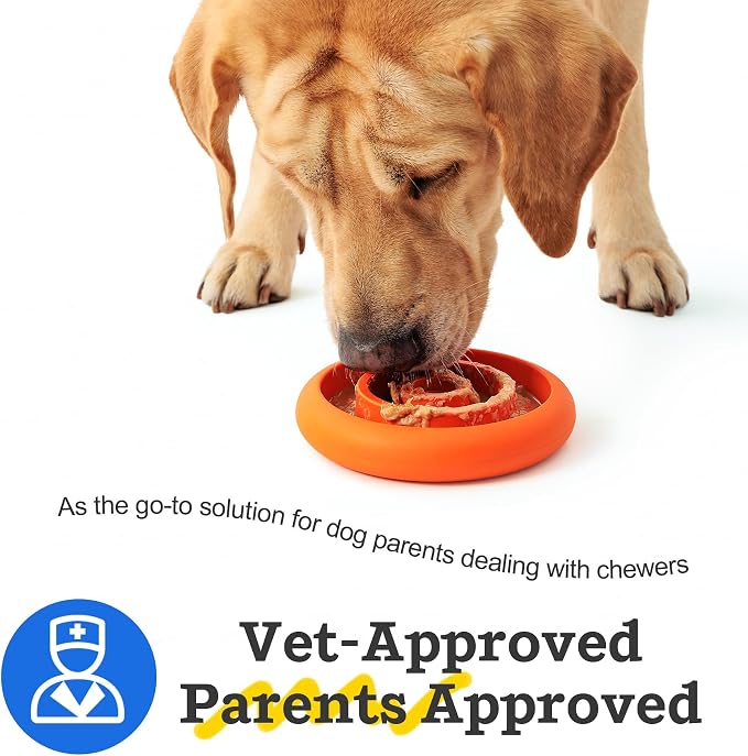 Slow Feeder Lick Mat for Dogs - Keep Them Busy - Natural Rubber Dog Frozen Treat Toys - Durable Interactive Enrichment Toys - Licking Dish for Dog De-Stressing, Blue