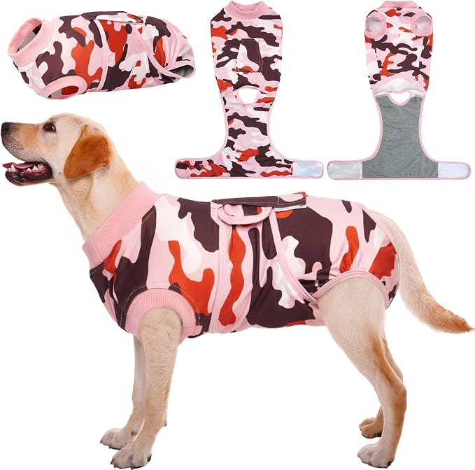 Kuoser Recovery Suit for Dogs Cats, Soft Dog Surgery Suit Female Male Spay | Professional Dog Onesie for Surgery, Substitute E-Collar & Cone, Prevent Licking Dog surgical suit Pet Neuter Suit