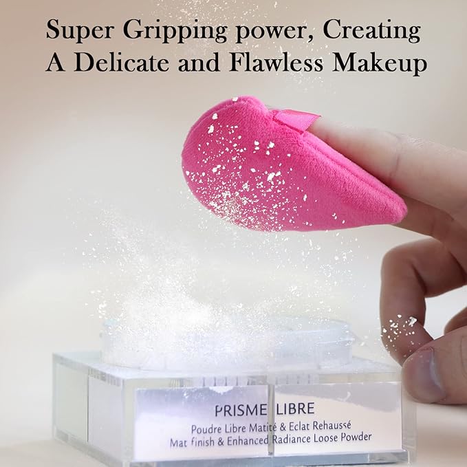 Powder Puffs Daubigny 6 Pieces Powder Puff Face Soft Triangle Makeup Puff for Loose Powder Mineral Powder Body Powder Velour Cosmetic Foundation Blender Sponge Beauty Makeup Tools(Rose Red)