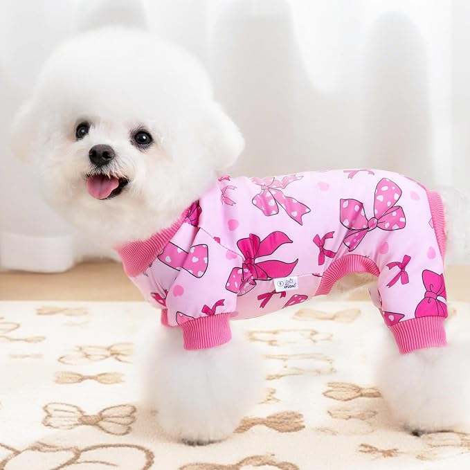 XPUDAC 4 Pieces Dog Pajamas Soft Strechy Puppy Onesies Pet Clothes for Medium Large Dogs Boy Girl Cat Pet Outfit, 153-3XL