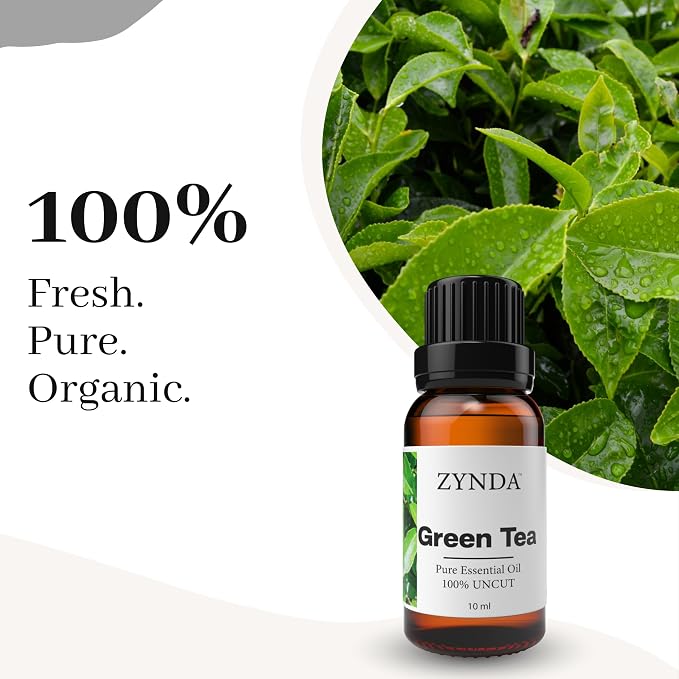 Green Tea Oil 100% Pure & Natural – Premium Aromatherapy Grade, Uncut Green Tea Essential Oil for Skin, Diffuser, Hair & Massage, Refreshing Fragrance (10ml)