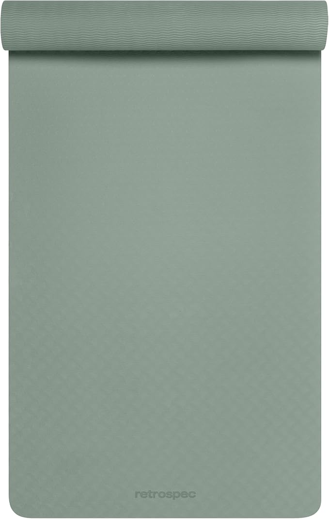 Retrospec Zuma Yoga Mat 6mm Thick Non-Slip TPE Exercise Mat | Cushioned Workout Mat for Yoga Pilates and Home Stretching | 72 x 24 with Carrying Strap