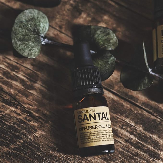 sesneslabs Santal Diffuser Oil, Niche Scent, Amber Coco Vanilla Cedar Sandalwood Musk Essential Oils Blend for Ultrasonic Diffuser Scent Projects(.33 oz/10 ml)