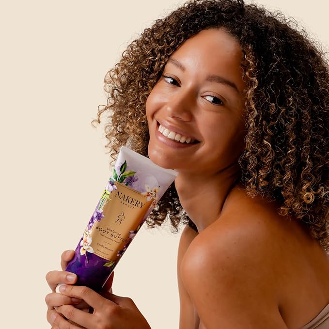 Nakery Skin Toning Body Butter for Women - Firming Body Lotion for Women - Peptide Infused Body Lotion for Crepey & Sagging Skin - Firming Lotion for Neck, Arms & Legs - Vanilla Blossoms