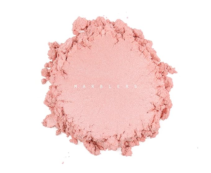 MARBLERS Fine Natural Mica Powder [Pale Pink] 0.11oz (3g) | Highly Pigmented | Non-Toxic, Vegan, Cruelty-Free | Eyeshadow, Body Butter, Nail Polish, Nail Art | Party, Body, Face Makeup