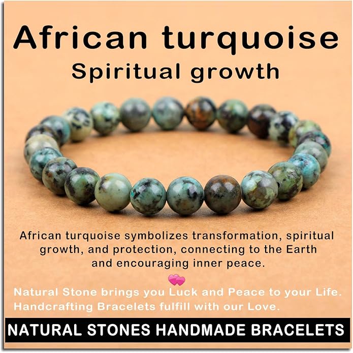 AD Beads Handmade Gemstone Stretch Elastic Bracelet Crystal Healing Reiki Nature's Beauty and Spiritual Essence Unisex