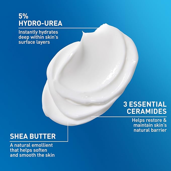 CeraVe Intensive Moisturizing Cream,Body Moisturizer With Shea Butter,72H Hydration + Skin Barrier Repair,Fragrance-Free Body Lotion For Extremely Dry Skin,19oz,(Pack of 2)