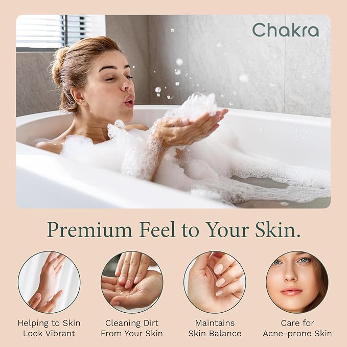 Chakra Body Wash for Women & Men - Moisturizing Shower Gel for Deep Cleansing and Silky Skin - Gentle Daily Body Care with Long-Lasting Freshness, 8.45 fl oz, Powder Pleasure