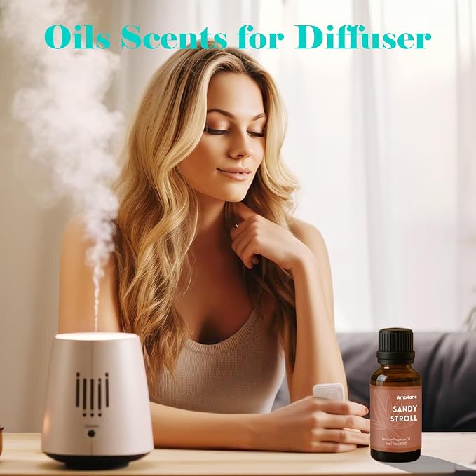 AmaKane Sandy Stroll Fragrance Oil for Aromatherapy, Beach Essential Oil for Diffusers for Home, DIY Candle Making Scents, Summer Fragrance Oil for Soap Making, 30ml