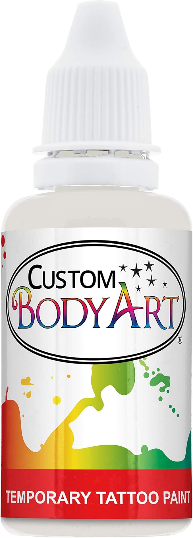 Custom Body Art White Airbrush Body Paint 1oz - Alcohol-Based, Waterproof, Body Paint for Adults, Cosplay, Temporary Tattoos