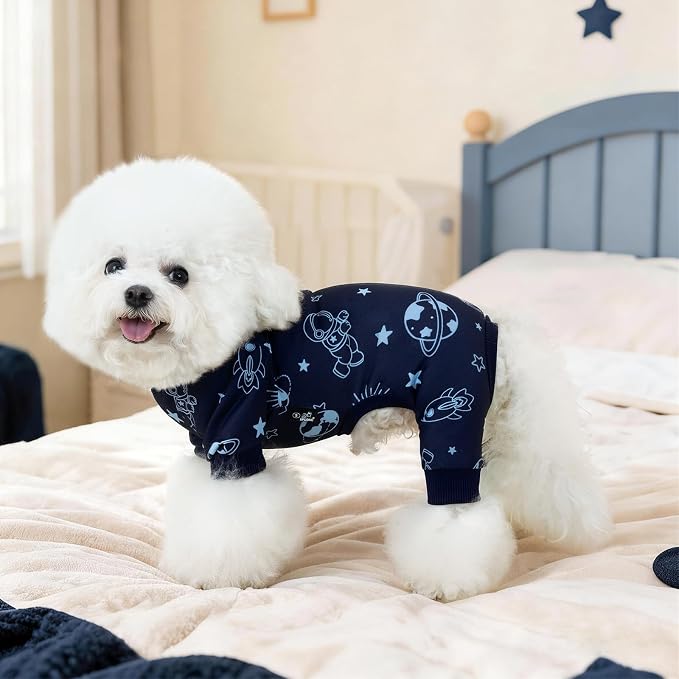XPUDAC 4 Pack Dog Pajamas for Small Dogs, Soft Dog Onesie, Comfy Puppy Clothes Lightweight Pet Pjs Outfit Pet Clothes for Boy, 2XL