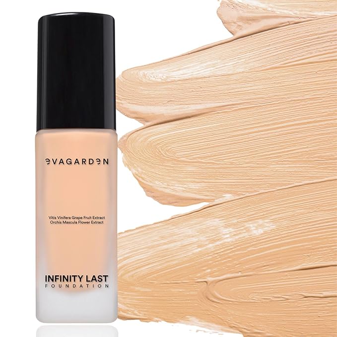 EVAGARDEN Infinity Last Foundation- Soft and Creamy, Liquid Texture Results in Natural Finish - Easily Blendable - Satin Look - 264 Warm Beige - 1.01 oz