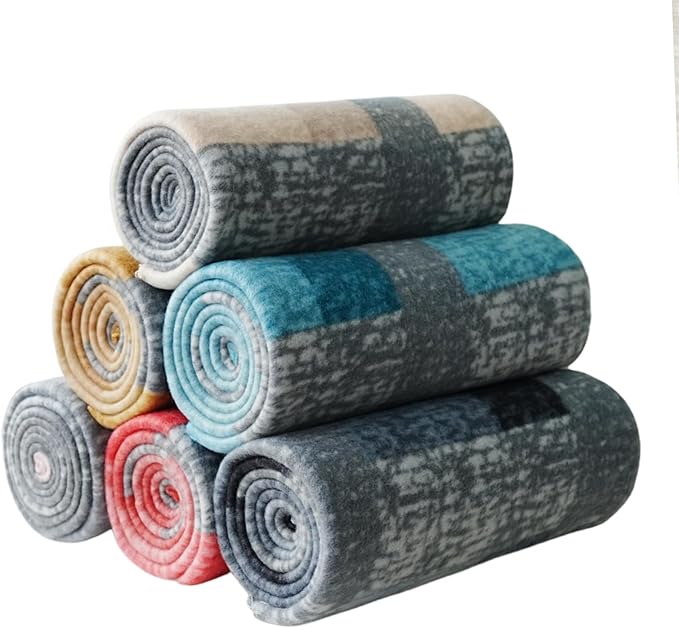 ZYFZCYBL Fleece Blanket Bulk Pack of 6 Cozy Fleece Throw Blankets 50x60 Warm Soft Lightweight Breathable Pet-Friendly for Bed Sofa Camping Wedding Gifts (Multiple Plaid