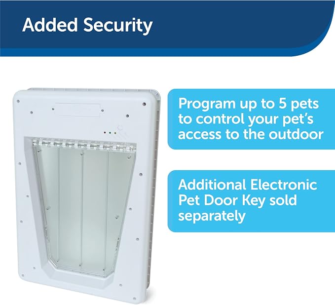 PetSafe Electronic Pet Door, Collar Key Sensor, Dogs Up to 100 lb, Large | Programmable Selective Entry/Exit & Auto-Lock, Battery Operated, Fits Interior/Exterior Doors, up to 5 Keys