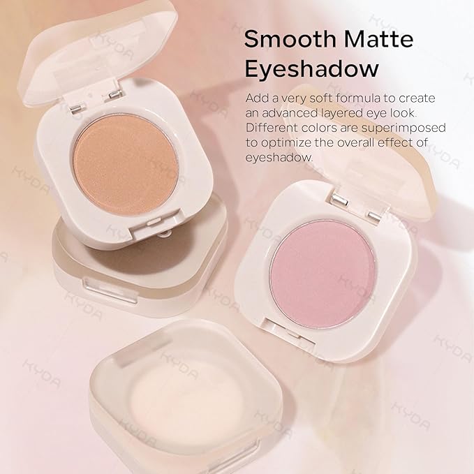 KYDA Cocoa Brown Matte Eyeshadow Single, Matte Brown Eyeshadow for Eyes and Brows, Ultra-fine Lightweight, Crease-proof High Pigmented Formula, Netural Mini Eyes Makeup, Cinnamon Tea