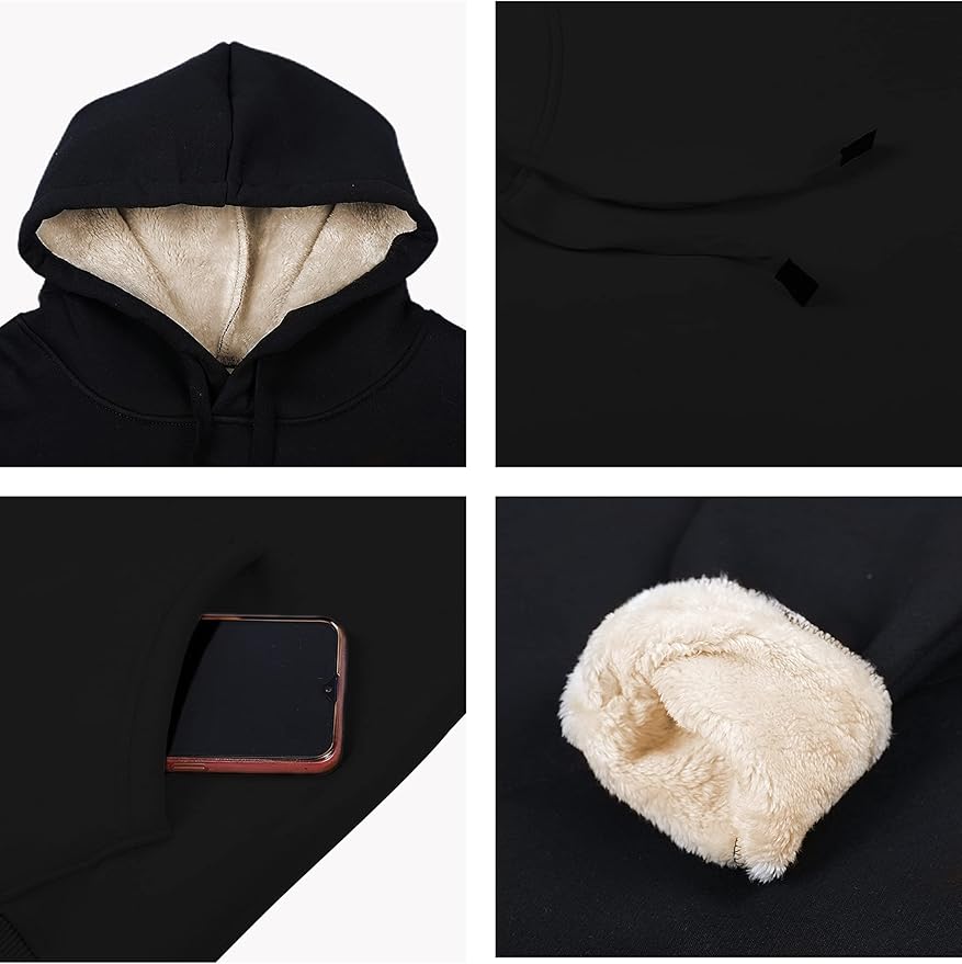 Yeokou Women's Winter Hoodies Pullover Sherpa Fleece Warm Heavyweight Sweatshirt