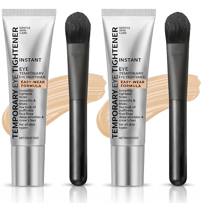 2 PCS Perfection Eye Tightener with 2 Brushes, Gentle Perfection Eye Cream for Eyes Area Instant Moisturizing, Lifting Primer with Easy-Wear Formula for Fine Lines & Wrinkles