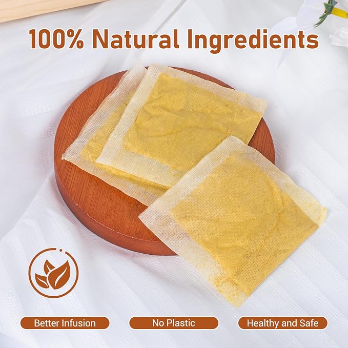 Turmeric Ginger Cinnamon Tea Bags, Pure Natural Ginger Turmeric Herbal Blend Tea with Cinnamon for Promoting Digestion, Boosts Immunity, Caffeine-Free, No Additives (120 Bags/1 Pack）