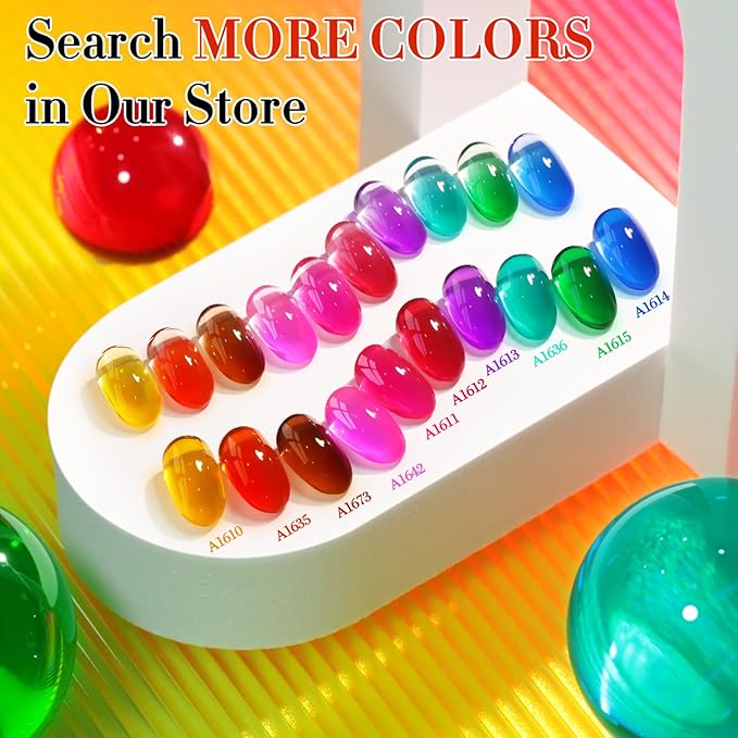 Double Rhythm 0.5 Oz Jelly Gel Polish Same Color Same Bottle Sheer Neutral Natural Light Milky Pastel 15ML Translucent Polish Art DIY at Home (Purple-A1613)