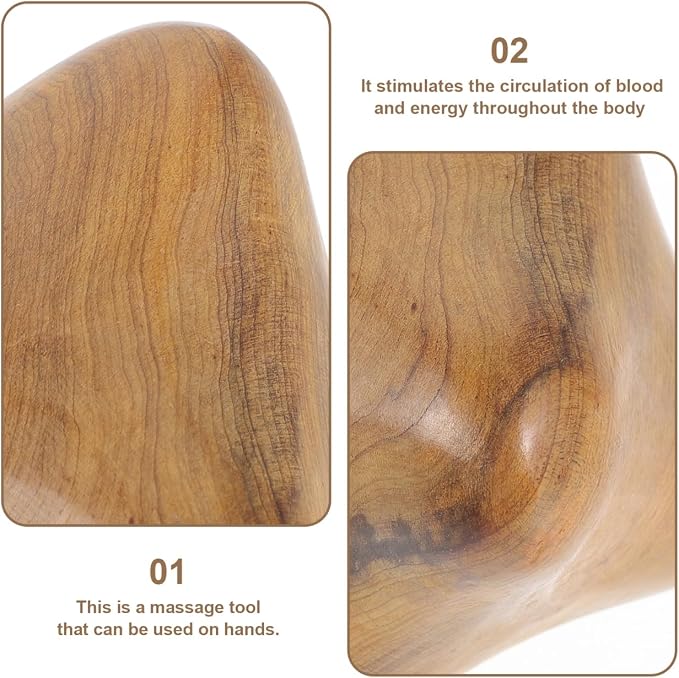 Milisten Hexagon Hand Massager Wood Hand Ball Thai Massage Trigger Point Massager Relief Tool