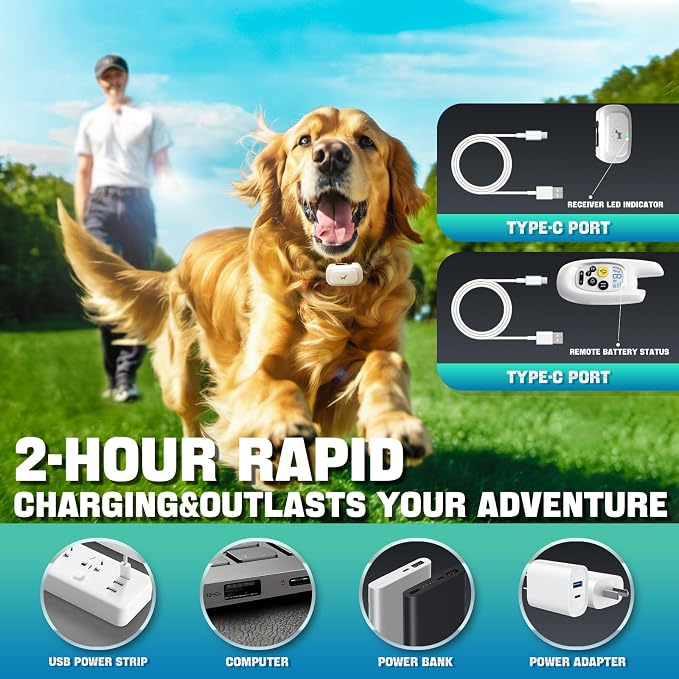 Dog Shock Collar with Remote Control- [Newly Upgraded] Training Collar for Small Medium Large Dogs, Electric Collar for Dogs Training Rechargeable, E Collar with Beep, Vibration & Shock-Lock Keypad