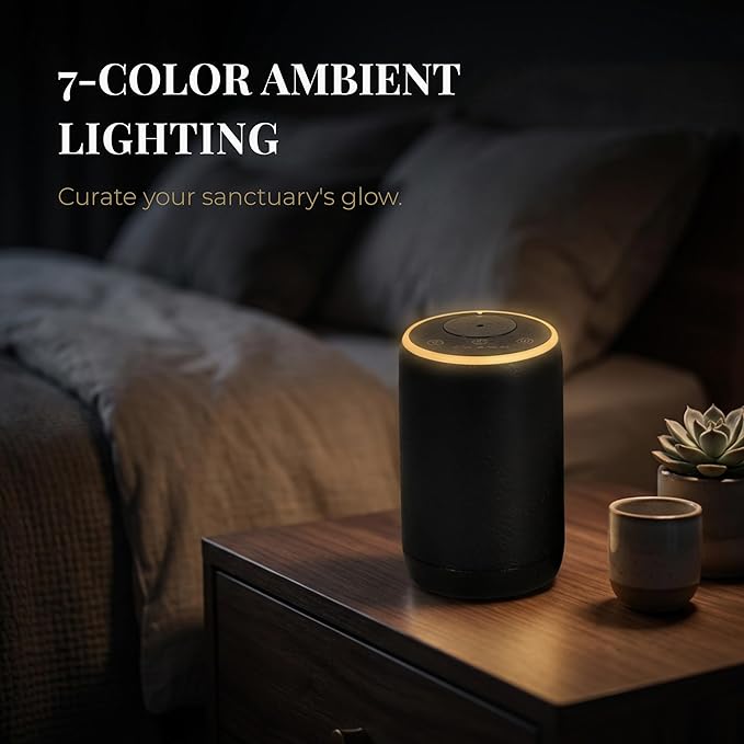 Aurora Waterless Essential Oil Diffuser | Aromatherapy Nebulizer | No Water No Heat | Desk & Car | RGB Light | Obsidian