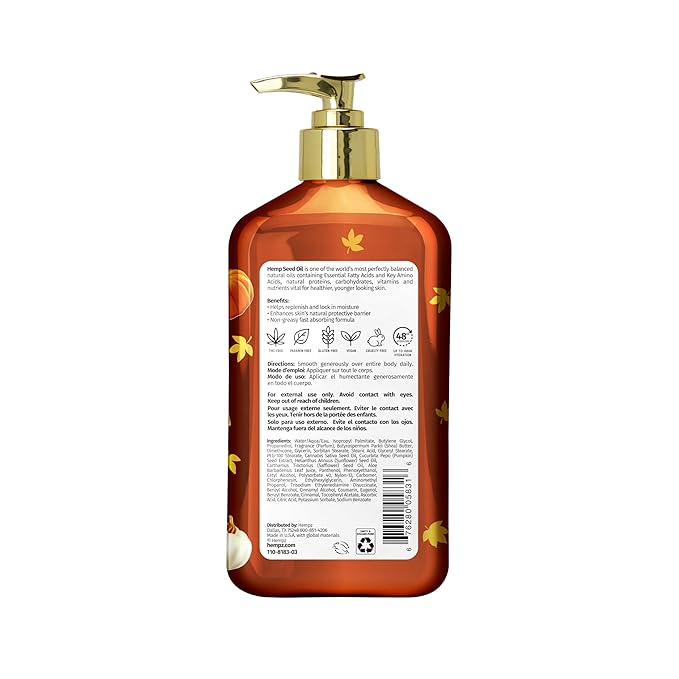Hempz Fall Body Lotion 2-Pack, Pumpkin Pie and Caramel Apple Moisturizer, Hostess Gift, Winter and Fall Body Care Routine, 17 oz Duo