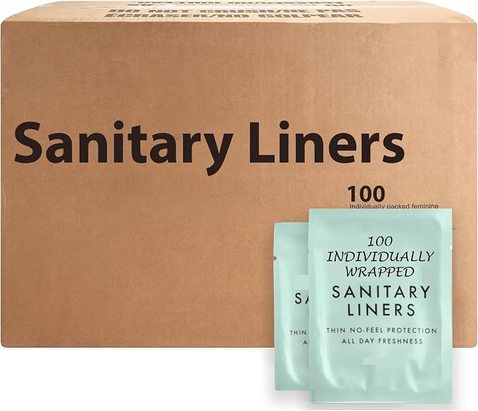 100 Pack Bulk Panty Liners for Homeless, Hospitals | Long Panty Liners for Postpartum, Incontinence, Menstruation Bulk Individually Wrapped Liners for Women