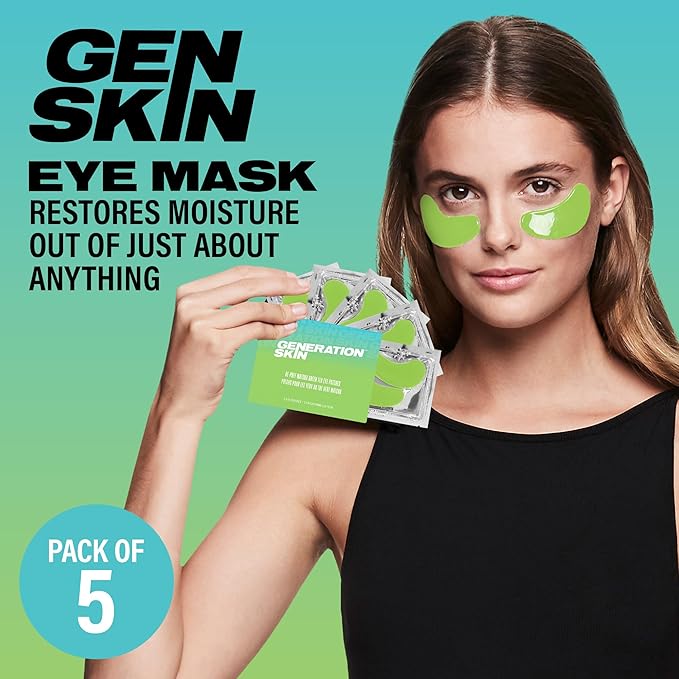 Generation Skin Eye Patches for Dark Circles and Puffiness, Under Eye Mask with Hyaluronic Acid and Matcha Green Tea, Vegan and Cruelty-Free Under Eye Patches, Green Tea Eye Masks, 5-Pack