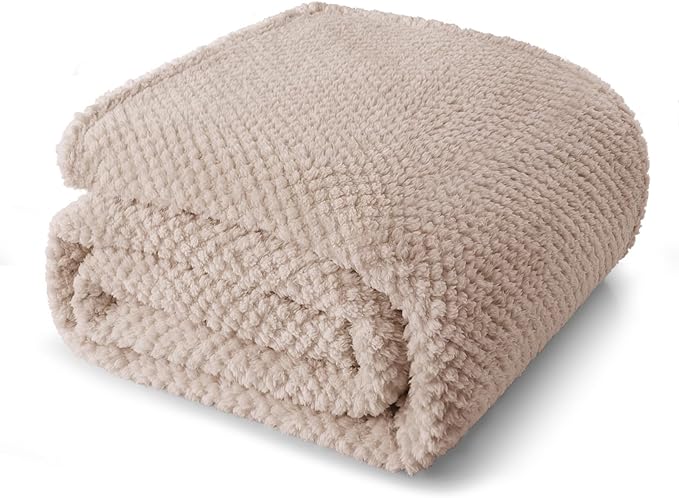 Whale Flotilla Soft Fleece King Size Bed Blanket, Camel | 90x104 Inch, Suitable for Bed, Fluffy Fuzzy Jacquard Blankets for All Season, Lightweight and Cozy