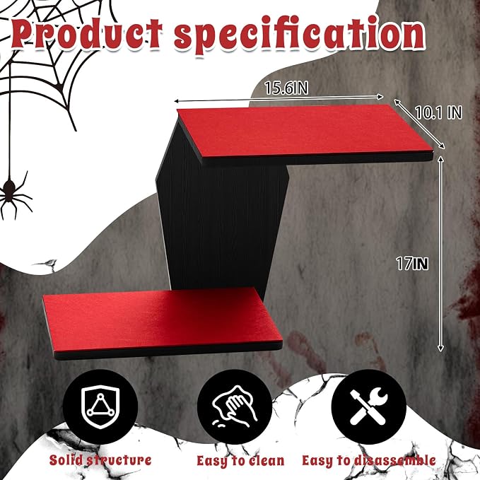Sintuff Gothic Wall Cat Shelves Wall-Mounted 2 Platform Wall Climbing Steps Furniture Goth Floating Coffin Cat Bed Tree Space-Saving Perch Ladder for Playing Nap Indoor Gothic