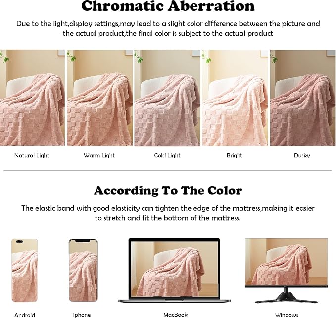 NEWCOSPLAY 3D Checkered Flannel Throw Blanket, Pink Checkered, 50"x70" | Super Soft Cute Lightweight Decorative Premium Silky Fleece Blanket for Couch Sofa Bed, Gift for Women Men, All Season Use