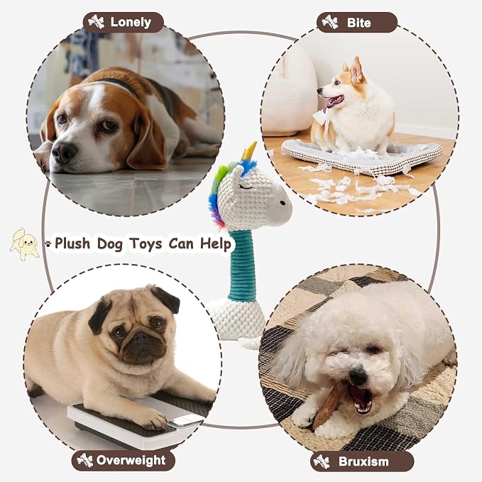 Squeaky Plush Dog Toys, Cute Animal Pet Toy for Small Dogs, Pony