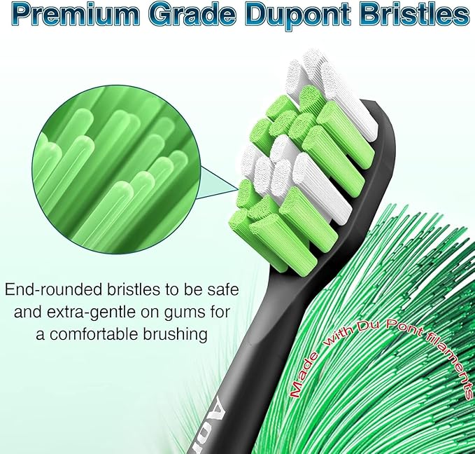 Aoremon Toothbrush Replacement Heads for Phillips Sonicare Replacement Brush Head Compatible with Most Philips Sonicare Click-on Electric Toothbrush, Black 10 Pcs