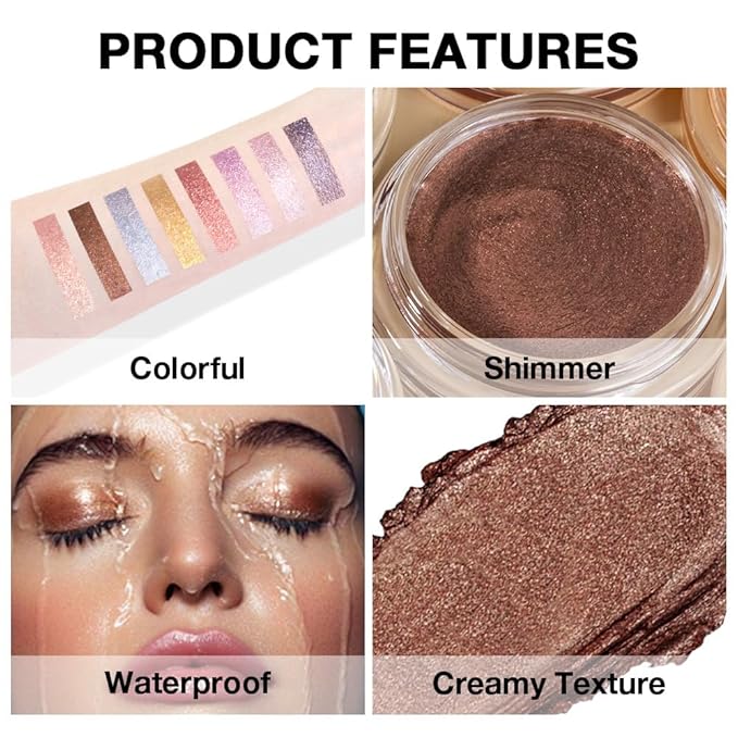 Cocoa Bronze Cream Eyeshadow – Deep Bronze Metallic Eye Shadow, High Pigment Brown Shimmer Shade, Waterproof Long-Lasting Crease-Proof Single Eyeshadow for Neutral Smokey & Everyday Glam Eye Makeup 7