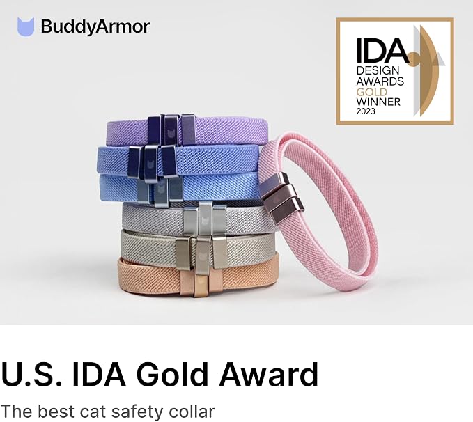 Safety Cat Collar - U.S. IDA Gold Awarding Design, Stretch Elastic Quick Release, Non Breakaway - Light Weight for Kitten, Neck Fit 5.9'-11.8' for All Small Large Cat,S(Blurple)