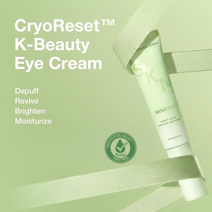 SKNBODY CryoReset Brightening Eye Cream with Caffeine & Niacinamide – Hydrating Under Eye Cream for Puffiness & Dark Circles