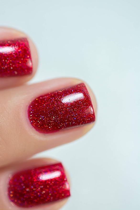 ILNP Say Love - Ruby Red Holographic Nail Polish, Chip Resistant, 7-Free, Non-Toxic, Vegan, Cruelty Free, 12ml
