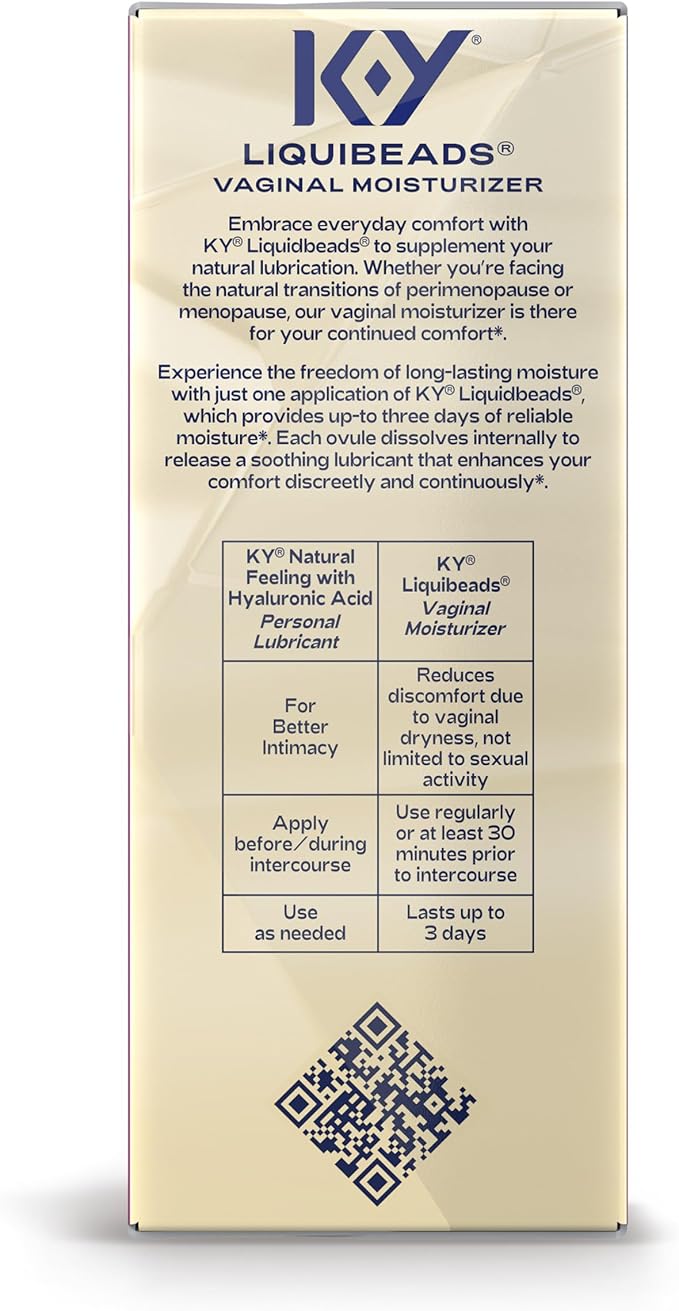 K-Y Personal Lubricant, Liquibeads Vaginal Moisturizer, 6 Bead Inserts and 6 Applicators to Supplement a Woman's Natural Moisture for Comfort and Sex (Packaging May Vary)