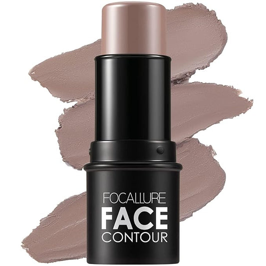 FOCALLURE Cream Contour Stick, Matte Bronzer Stick, Professional Face Shaping & Contouring Stick Makeup, Easy to Apply with Buildable Coverage, Long Lasting & Sweatproof, HAZEL WOOD