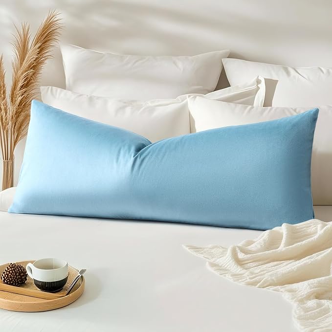 Artscope Luxury Velvet Lumbar Pillow Cover Super Soft Decorative Rectangle Throw Pillow Covers Case Cushion Covers for Sofa Couch Bedroom Car Decor 14x36 Inch Light Blue