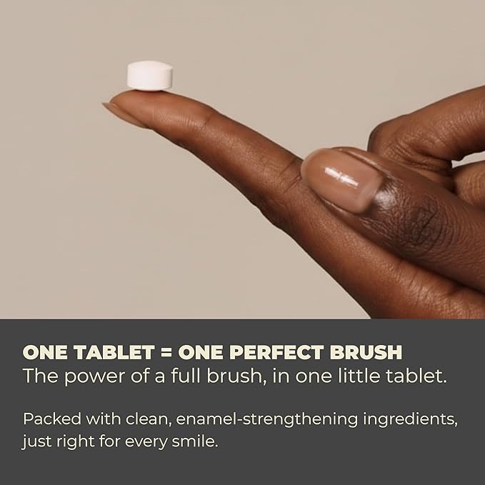 Tidalove Cool Mint Fluoride-Free Toothpaste Tablets with Nano Hydroxyapatite | Natural Whitening, Enamel Strengthening, Plastic-Free & Travel-Friendly (4 Month Refill)
