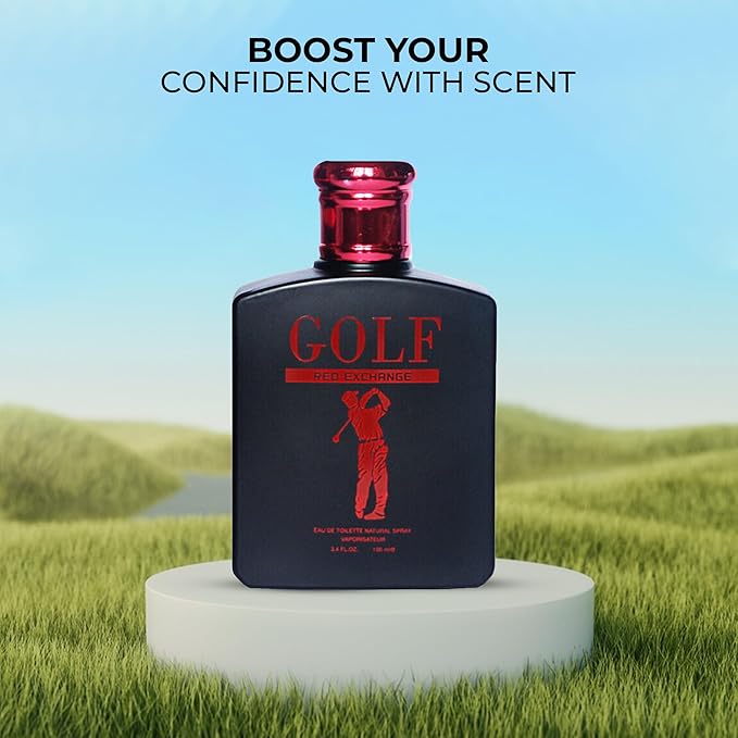 A CENTER Men's Cologne Golf Limited Red& Golf Red ExchangeEau de Parfum Gift Set - 3.4 Fl Oz Each | Citrus Spicy & Woody Ambergris Fragrance | Luxury Perfume for Day & Night