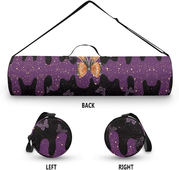 Yoga Mat Bag with Adjustable Shoulder Strap and Handle Zipper, 30in Wide x 6.3in Diameter for Yoga Mat Storage