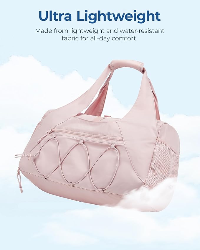 BAGSMART Gym Bag for Women, Lightweight Duffel with Shoe Compartment, Tote Bag with Wet Pocket for Yoga Travel, Dim Gray