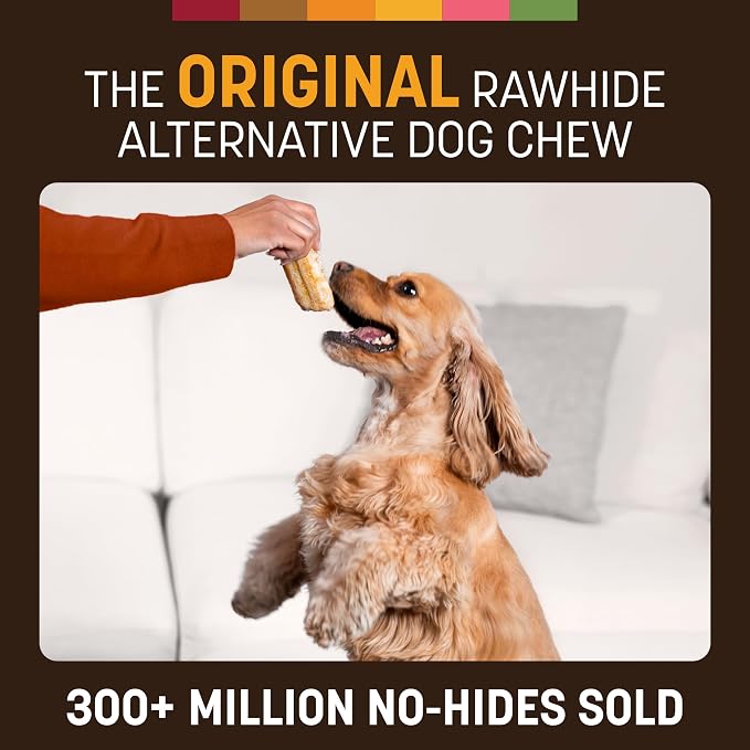 Earth Animal No Hide Dog Chews - Small Rolls 6 Count Grilled Cheese | Small Rolls Grilled Cheese Flavored Natural Rawhide Free Long Lasting Dog Chews - Pet Treats for Small Dogs