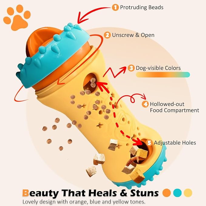 Dog Puzzle Toy, Interactive Dog Enrichment Toys for Adjustable Treat Dispensing Toys to Keep Them Busy, Dogs Enrichment for Brain Stimulation & Cognitive for Puppy & Smart Dogs Slow Feeder
